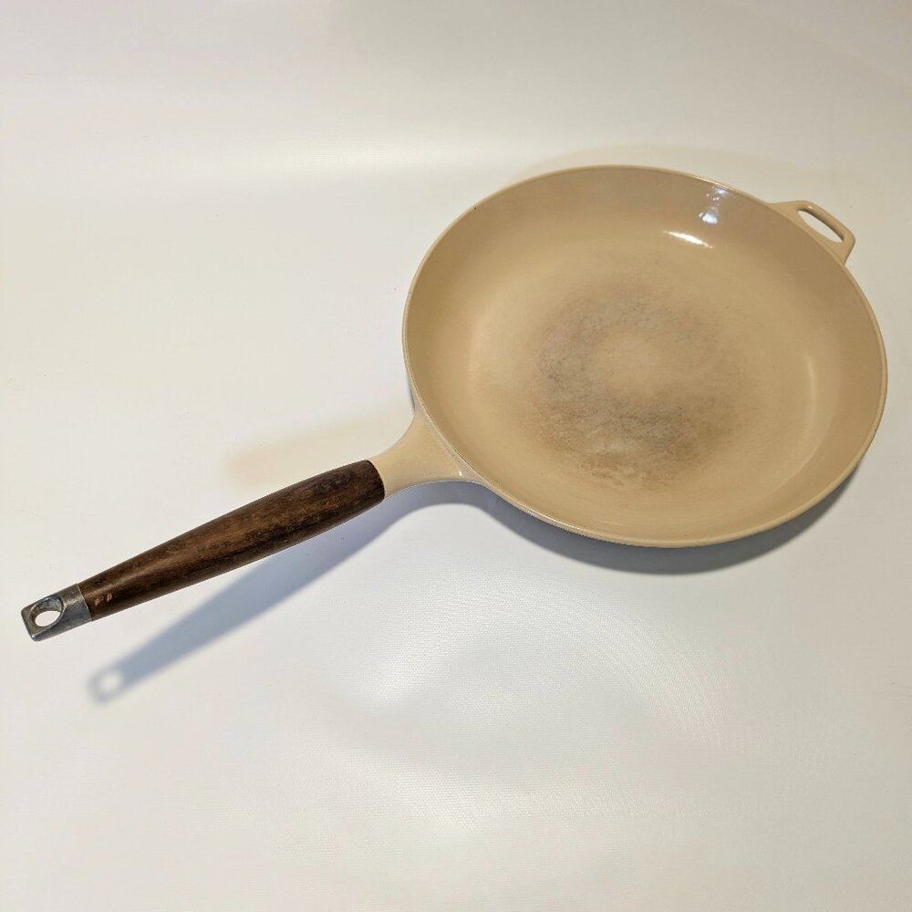 VTG Copco Cream Enameled Cast Iron 12” Skillet Pan Michael Lax Design Denmark